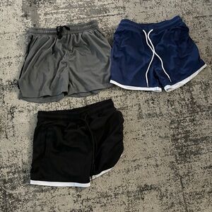 Men's Gray and Black Shorts